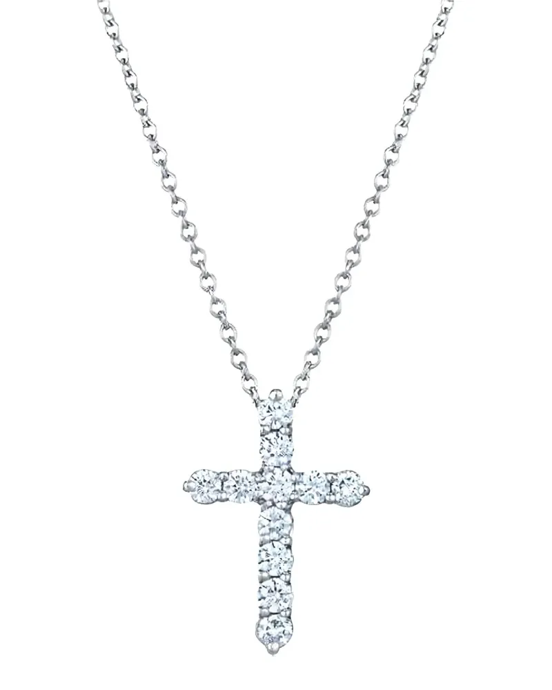KWIAT 18kt Diamond Cross Weißgoldhalskette - Silber Silber