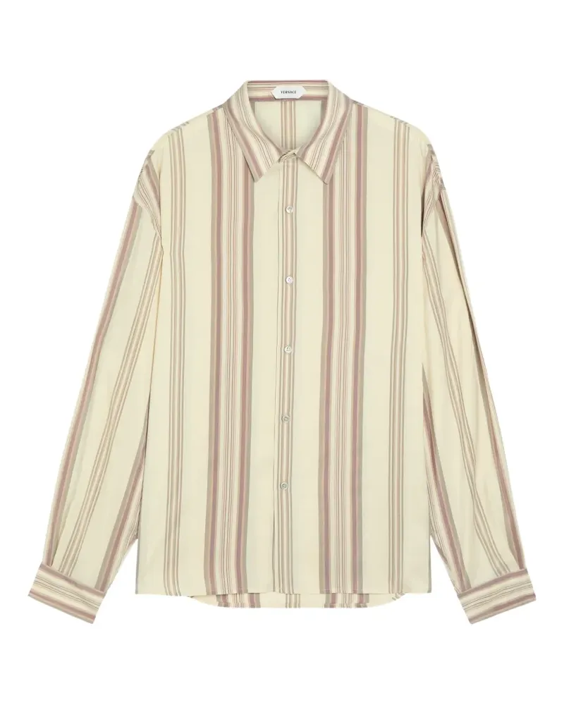 Versace vertical-stripe shirt - Nude Nude