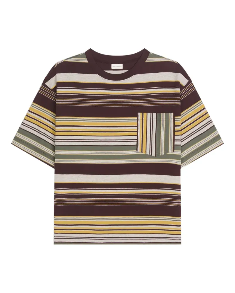 Dries van Noten Gestreiftes T-Shirt - Braun Braun