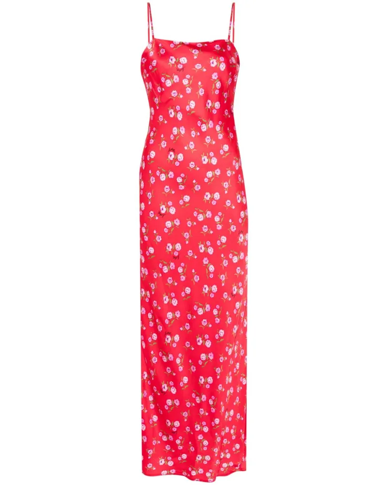 ROTATE Birger Christensen Kleid mit Blumen-Print Rot