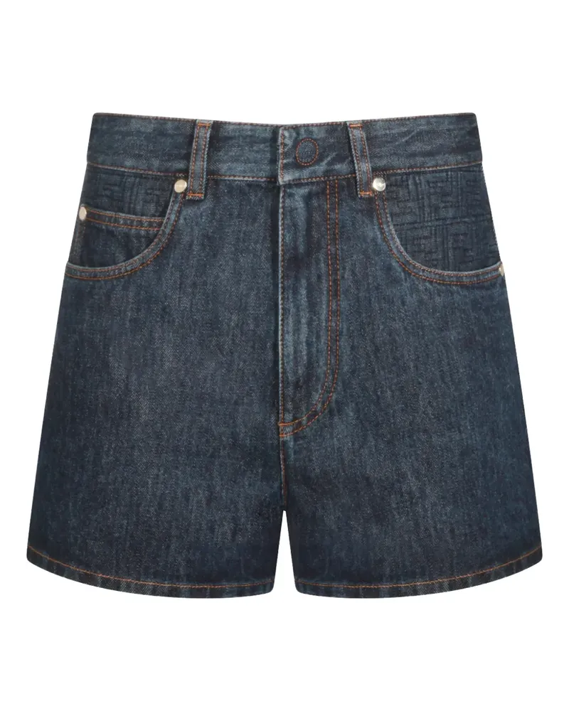 Fendi Jeans-Shorts mit Logo-Patch - Blau Blau