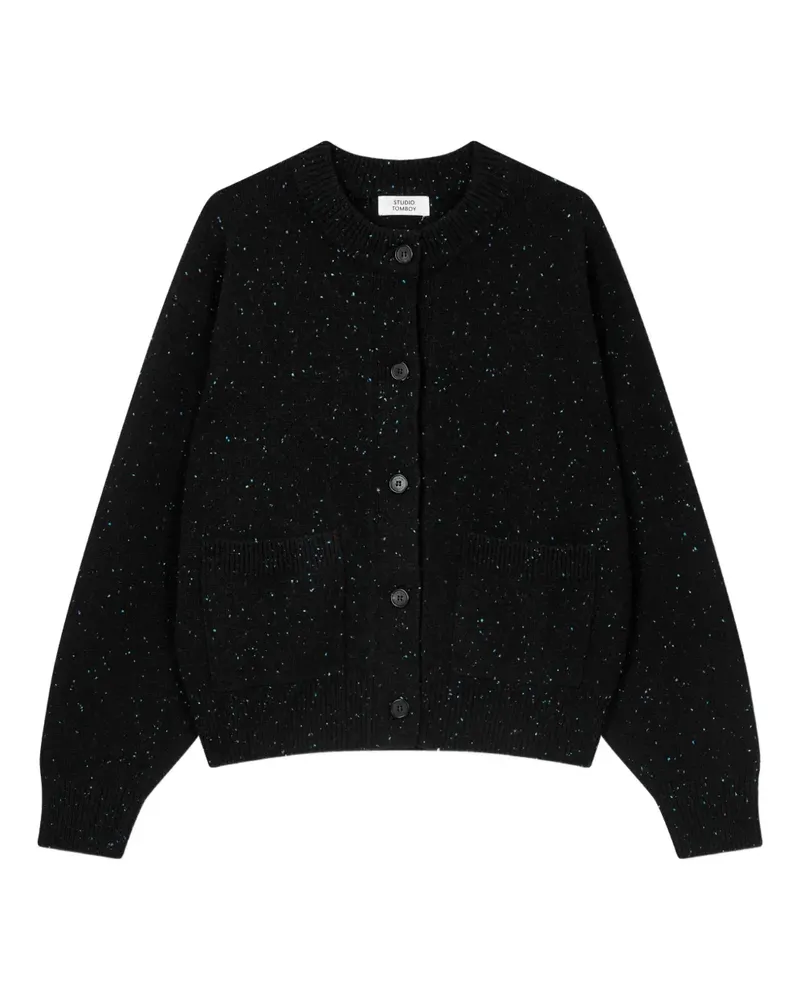 STUDIO TOMBOY Cardigan mit melierten Taschen - Schwarz Schwarz