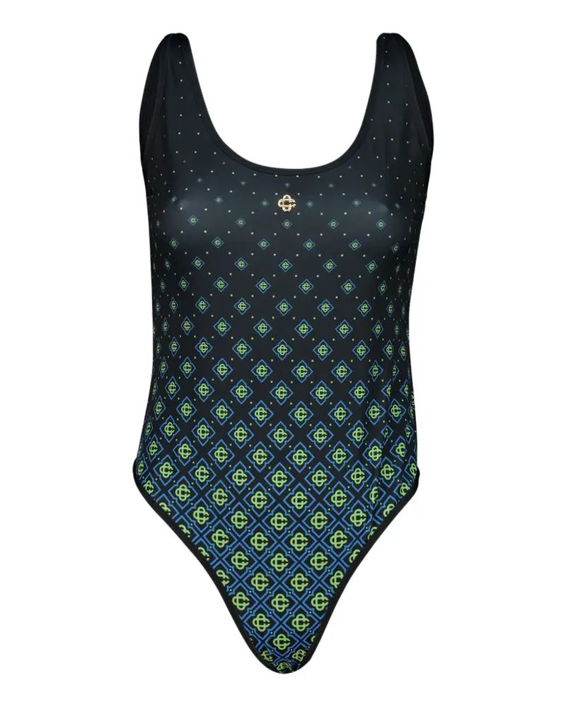 Casablanca Paris monogram-printed swimsuit - Schwarz Schwarz