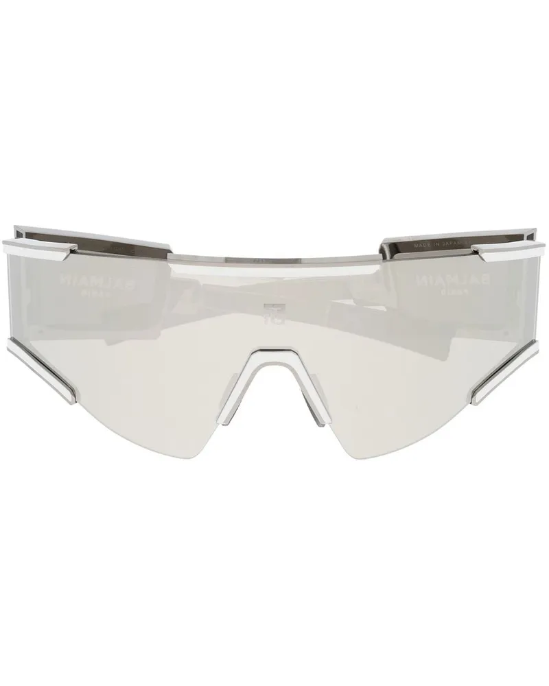 Balmain Sonnenbrille im Visierdesign - Silber Silber