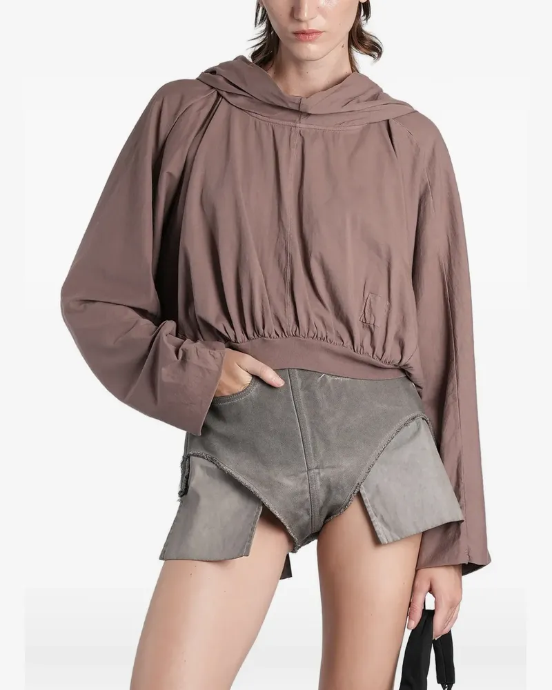 DRKSHDW by Rick Owens gathered cropped hoodie - Violett Violett
