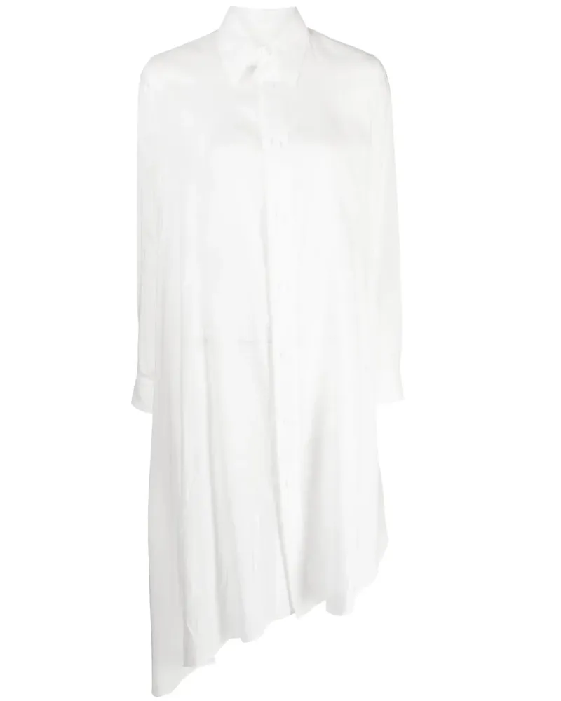Yohji Yamamoto Drapiertes Kleid - Weiß Weiß