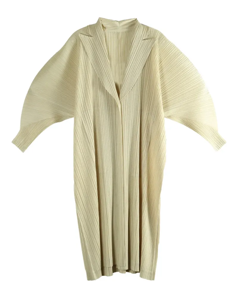 Issey Miyake pleated single-breasted coat - Nude Nude