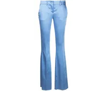 Ausgestellte Satinhose - Blau