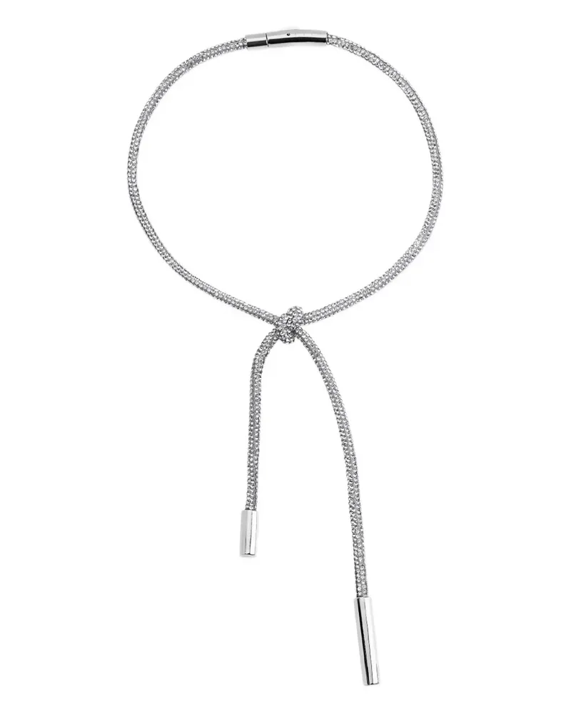 Area crystal-knot necklace - Silber Silber