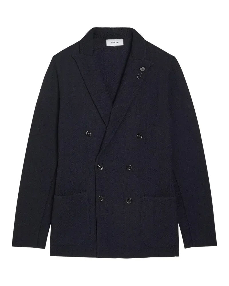 LARDINI double-breasted knitted blazer - Blau Blau