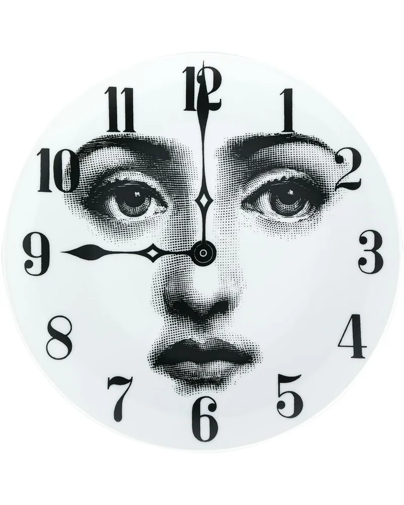 Fornasetti Teller mit Gesicht-Motiv Weiß