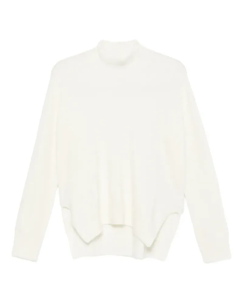 MRZ high-neck side-slit sweater - Weiß Weiß