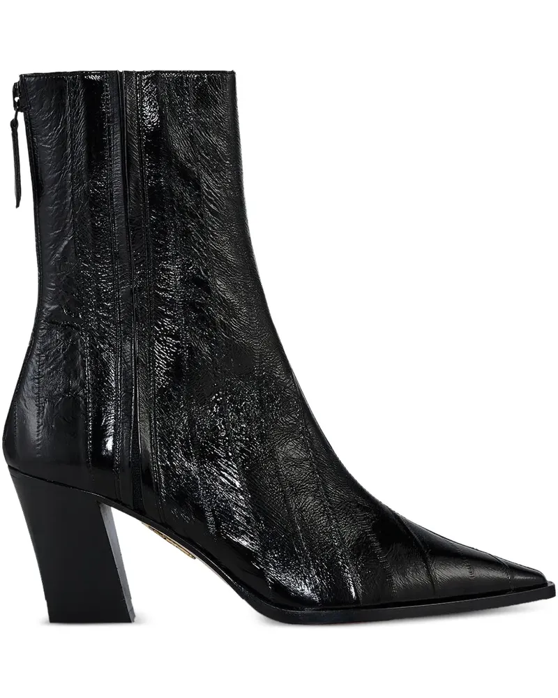 Aquazzura Francoise Stiefeletten mit spitzer Kappe 70mm - Schwarz Schwarz