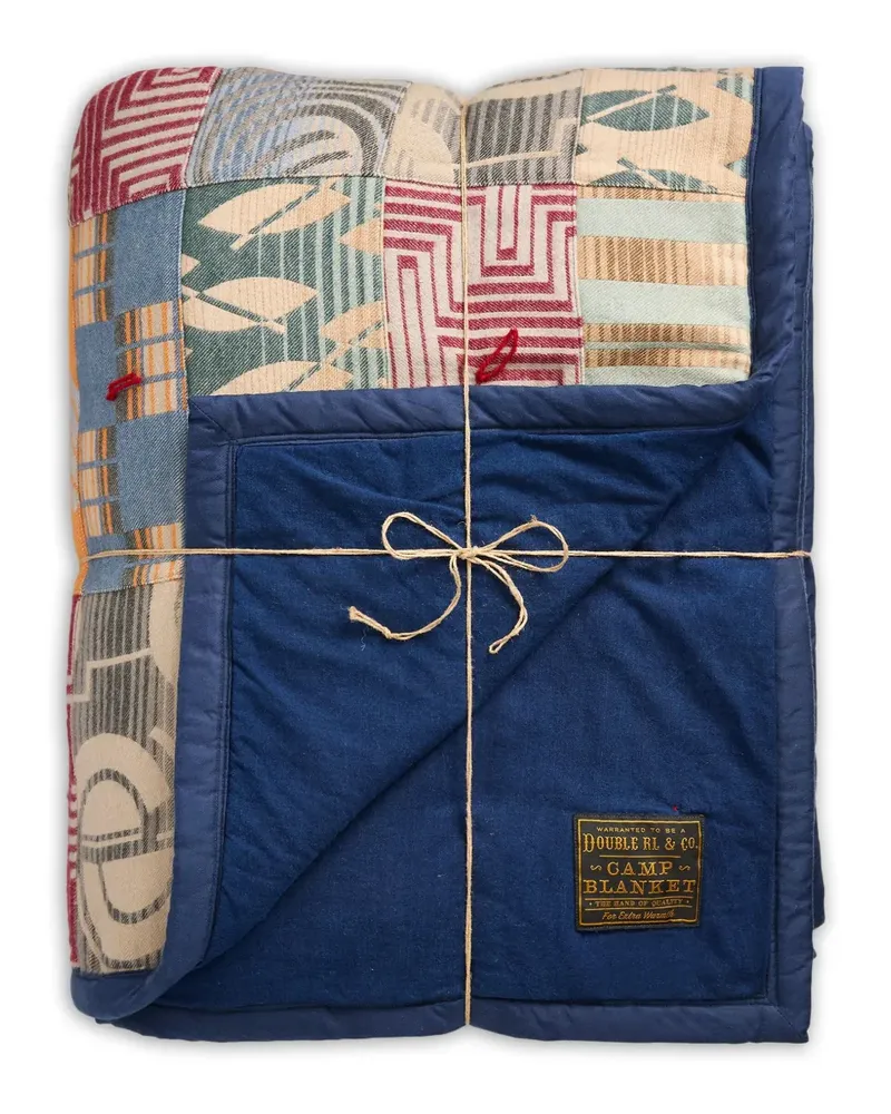 Ralph Lauren Home Steppdecke im Patchwork-Look (214cm x 236cm) - Blau Blau