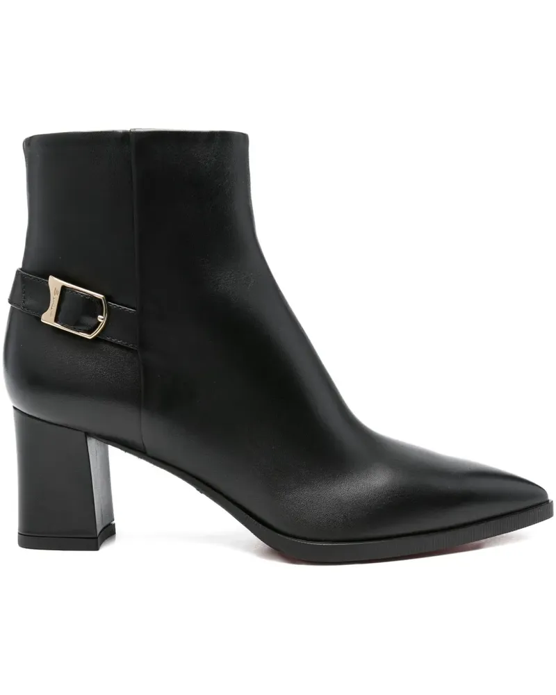 Santoni Spitze Stiefel mit Schnallendetail 70mm - Schwarz Schwarz