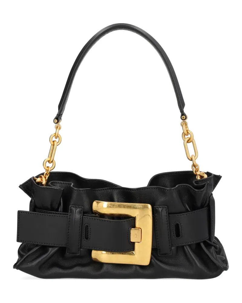 Balmain Mini Schultertasche mit Schnallenkette - Schwarz Schwarz