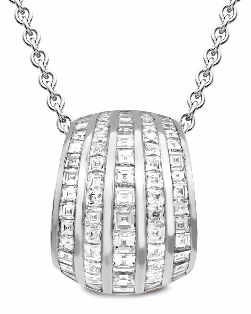 Pragnell 18kt Manhattan Weißgoldhalskette mit Diamanten - Silber Silber