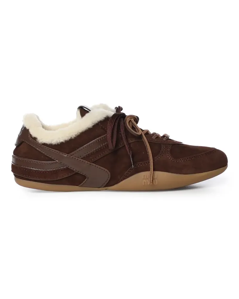 Miu Miu Gymnasium Sneakers mit Shearling-Futter - Braun Braun
