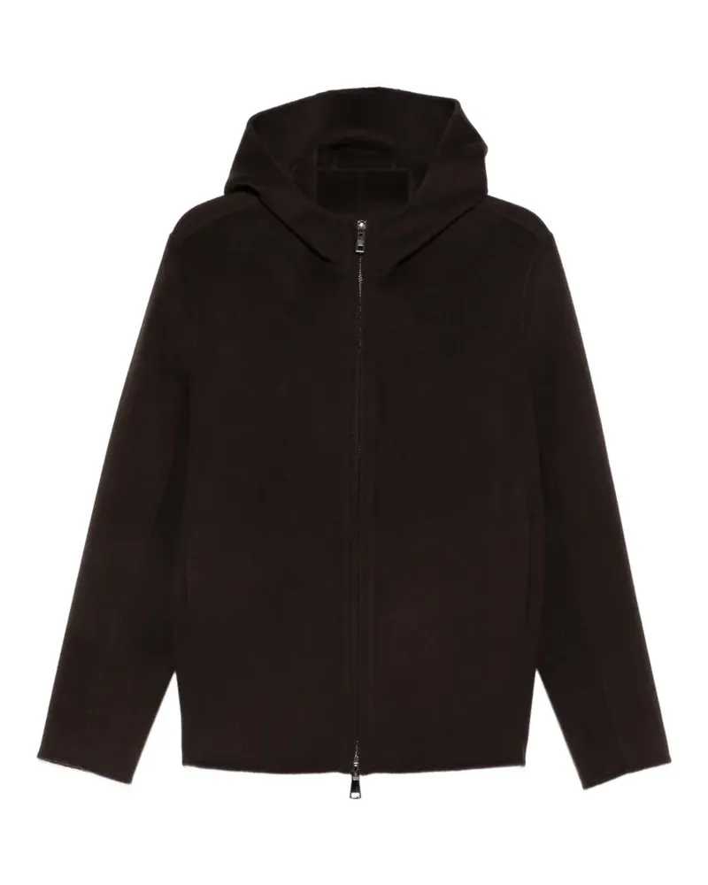 Giorgio Brato hooded zip-up wool jacket - Braun Braun