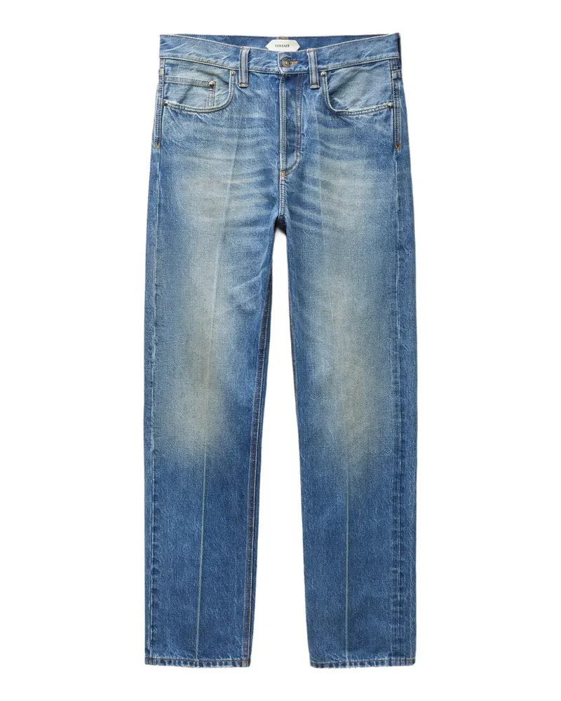 Versace Gerade Jeans im Distressed-Look - Blau Blau