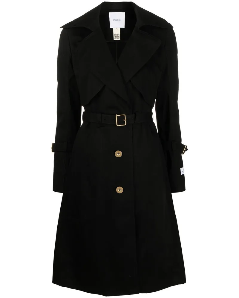 Patou Einreihiger Trenchcoat Schwarz