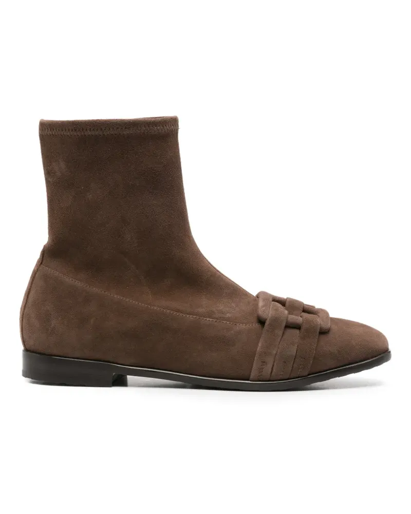 Truman's Shoes interwoven-detail suede ankle boots - Braun Braun