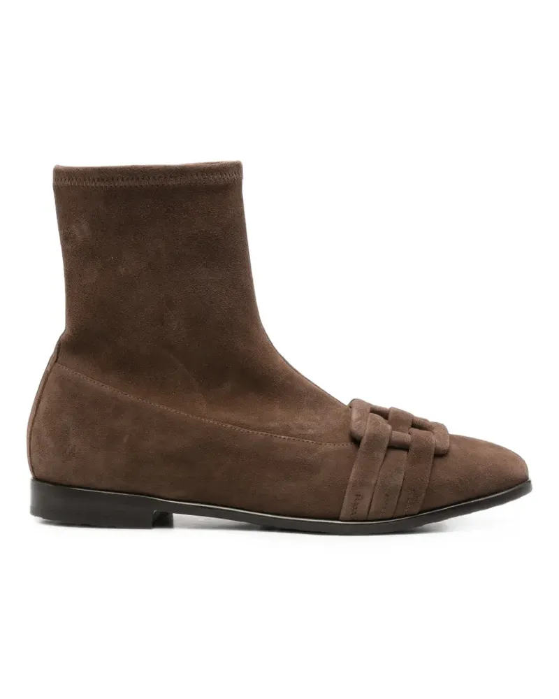 Truman's Shoes interwoven-detail suede ankle boots - Braun Braun