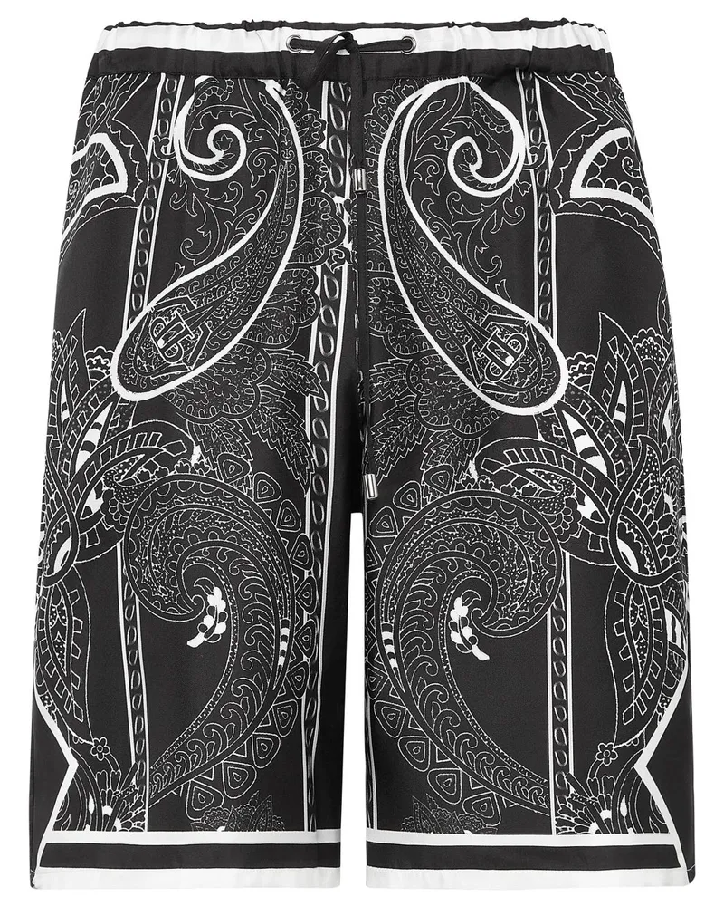 Philipp Plein Shorts aus Seide mit Paisley-Print - Schwarz Schwarz