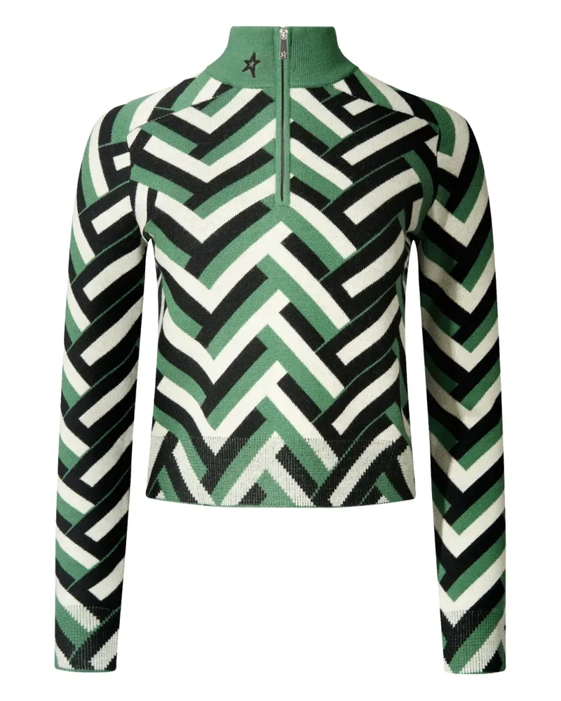 Perfect Moment Pullover mit Zickzackmuster - Grün Grün