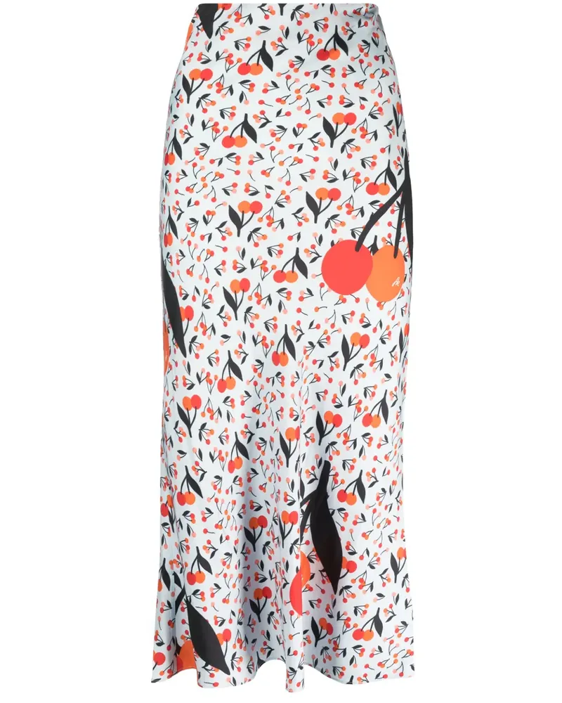 Sonia Rykiel Midirock mit Kirschen-Print - Blau Blau