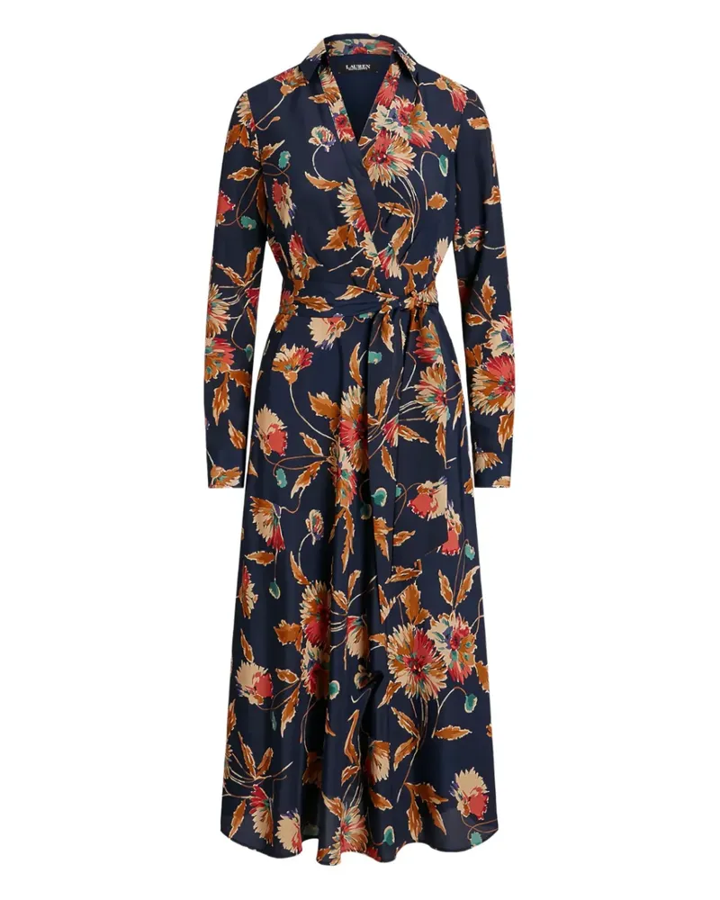 Ralph Lauren floral-pattern midi dress - Blau Blau