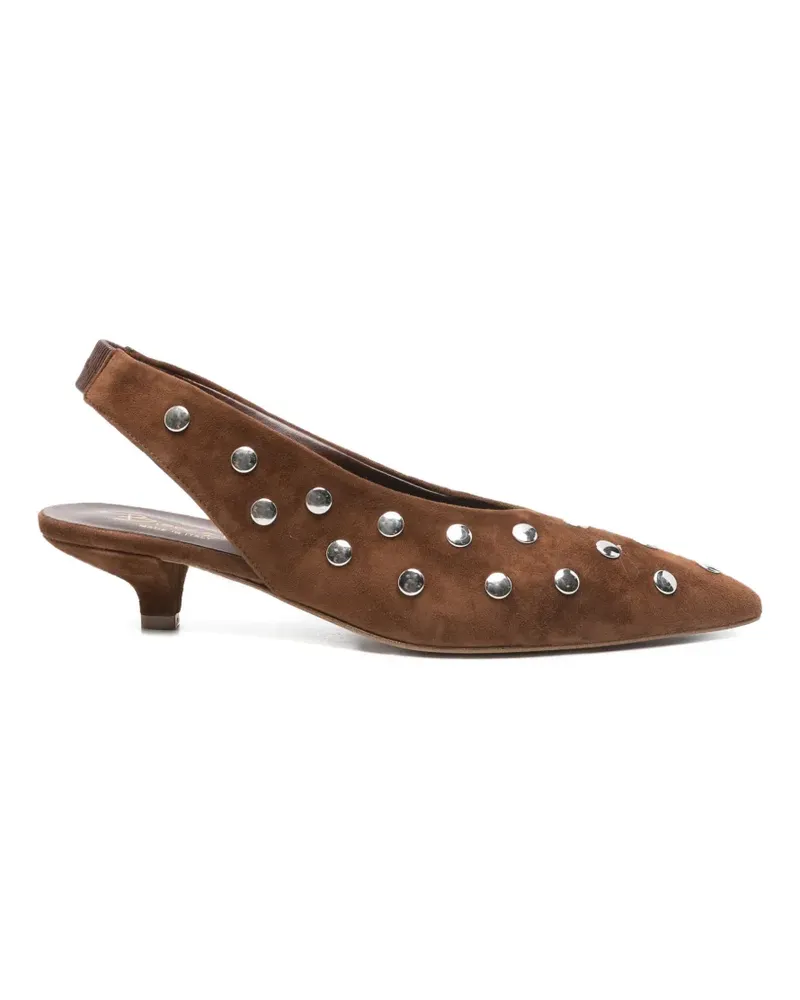 Bianca Di studded-embellishment slingback pumps - Braun Braun