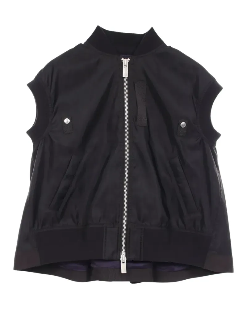 Sacai 2010s zip-up bomber jacket - Schwarz Schwarz