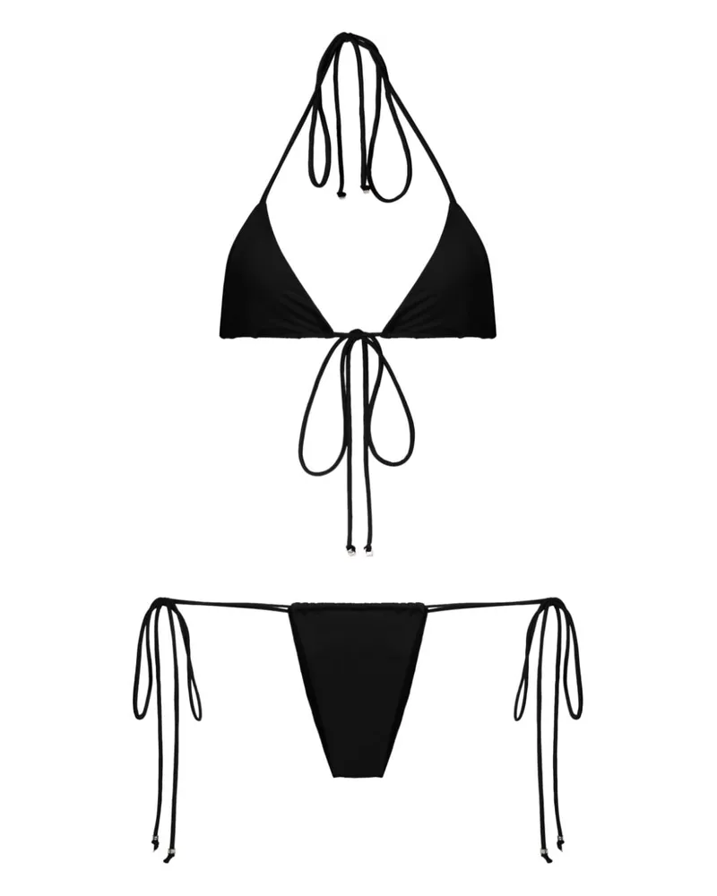 Amir Slama Triangel-Bikini mit Neckholder - Schwarz Schwarz
