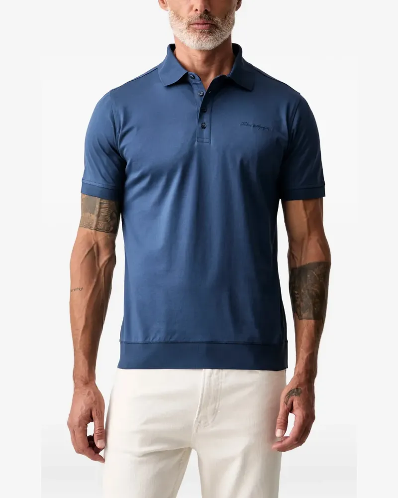 Karl Lagerfeld Poloshirt mit Logo-Stickerei - Blau Blau