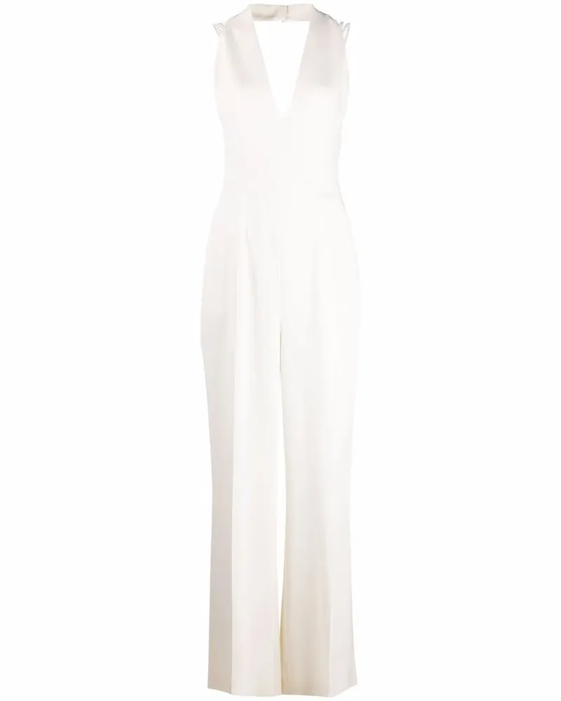 Alberta Ferretti Neckholder-Jumpsuit - Weiß Weiß