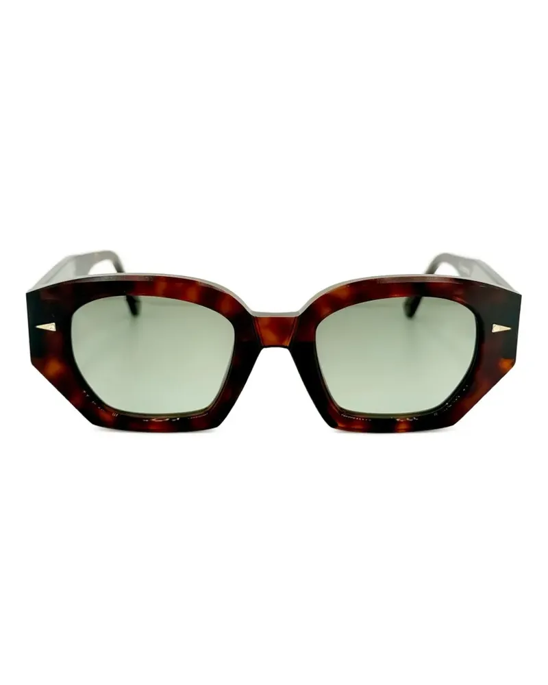 AHLEM Constantine Sonnenbrille mit geometrischem Gestell - Braun Braun