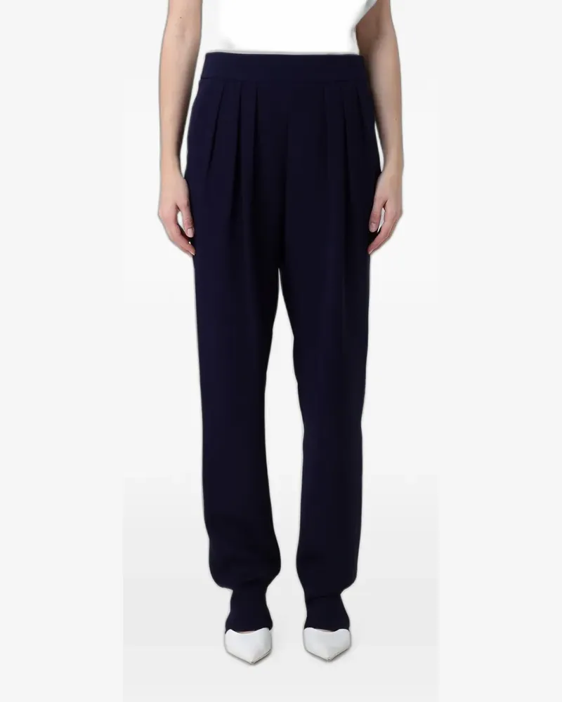 Giorgio Armani pleated silk trousers - Blau Blau