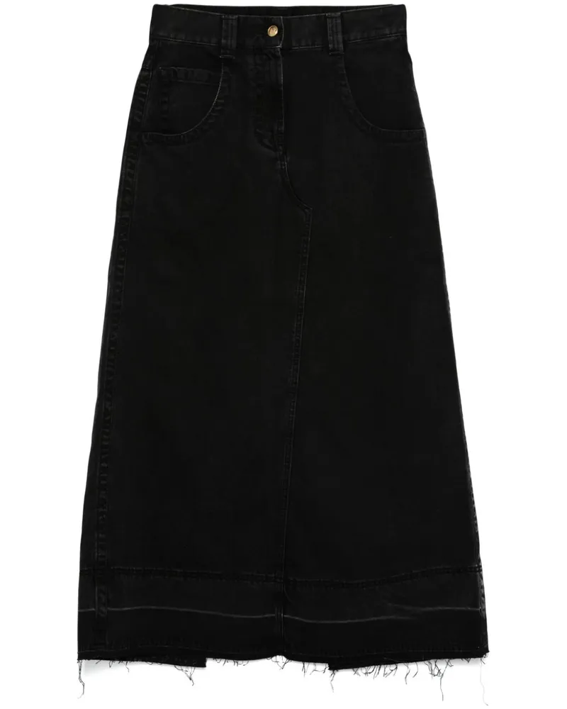 Palm Angels Langer Jeansrock - Schwarz Schwarz