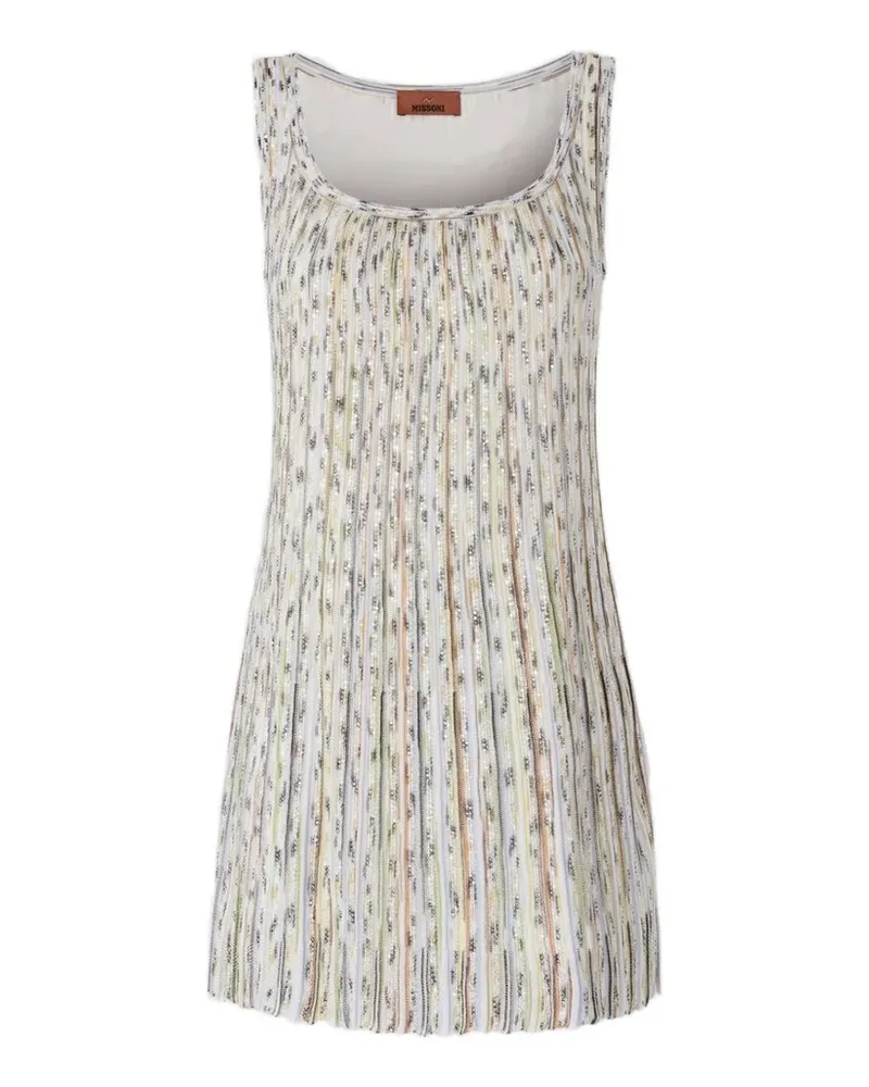 Missoni Gestreiftes Minikleid mit Falten - Weiß Weiß
