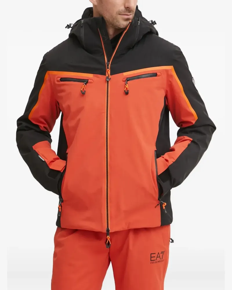 EA7 logo-print ski jacket - Orange Orange