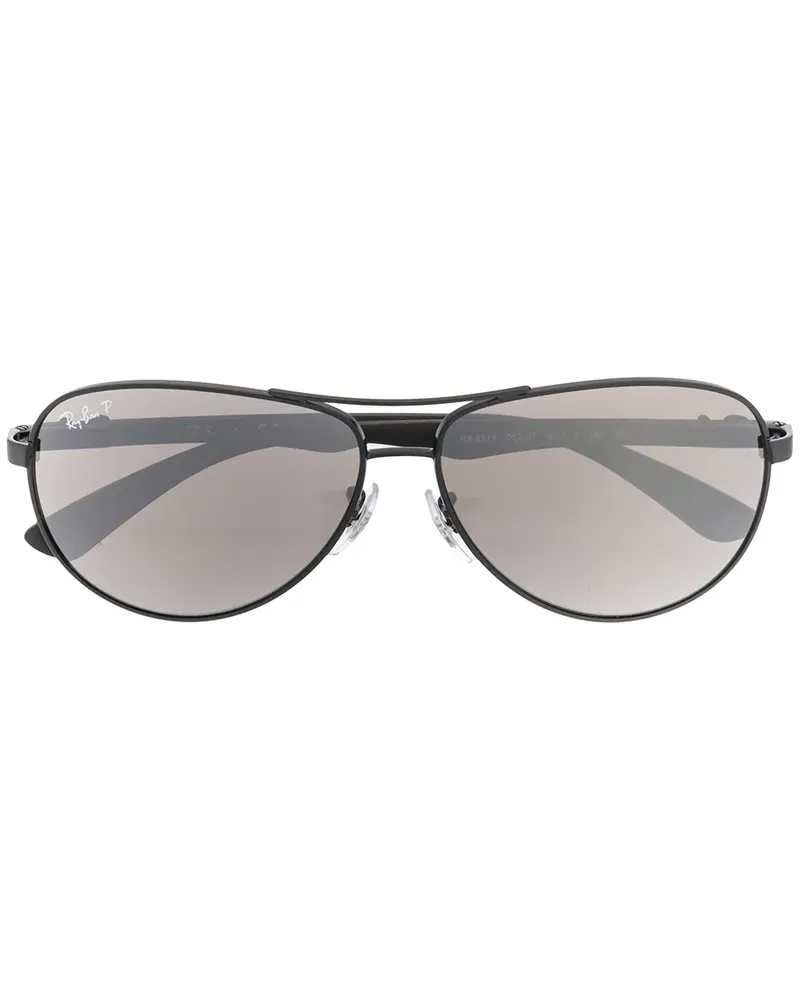 Ray Ban Pilotenbrille mit farbigen Gläsern - Schwarz Schwarz