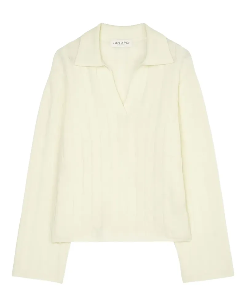 Marc O'Polo Pullover mit Zopfmuster - Weiß Weiß