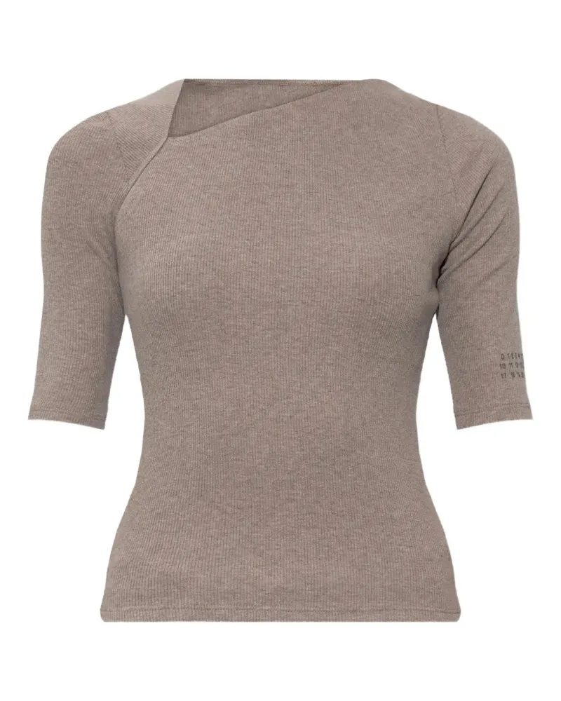 Maison Margiela Gerippter Pullover mit asymmetrischem Ausschnitt - Nude Nude