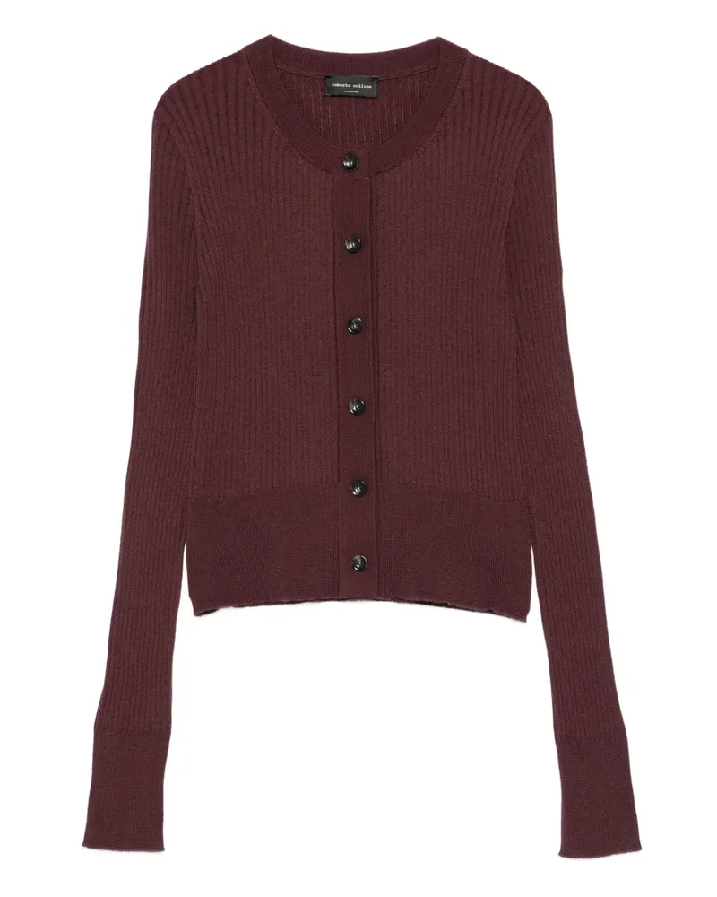 Roberto Collina Gerippter Cardigan mit Knöpfen - Rot Rot
