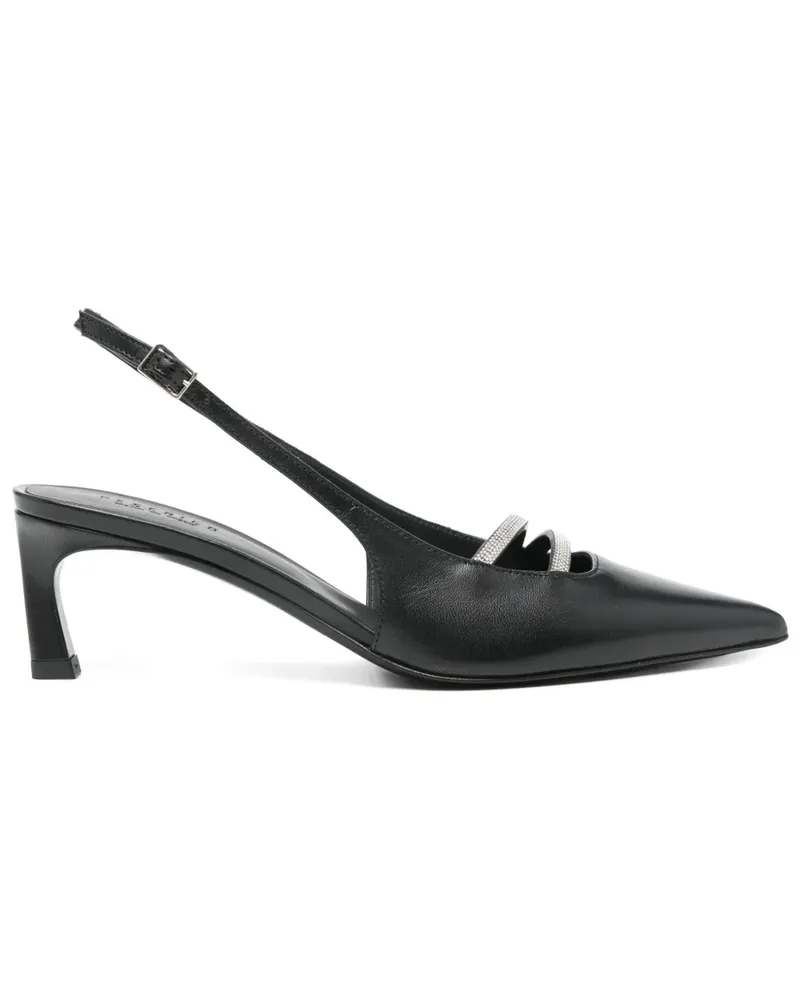 Peserico Slingback-Pumps 55mm - Schwarz Schwarz