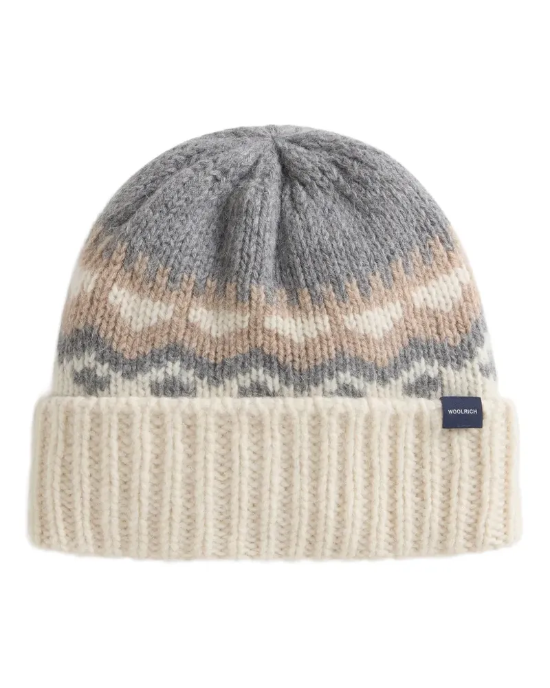 Woolrich Beanie mit Fair-Isle-Muster - Grau Grau