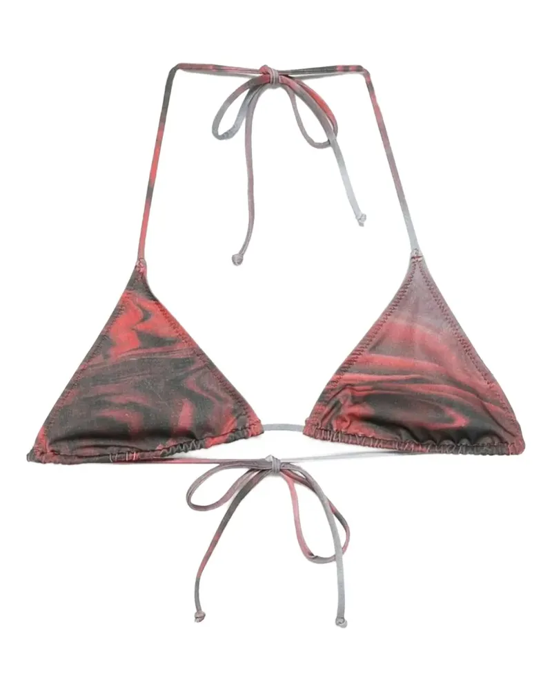 Jean Paul Gaultier Blurry Roses bikini top - Rot Rot