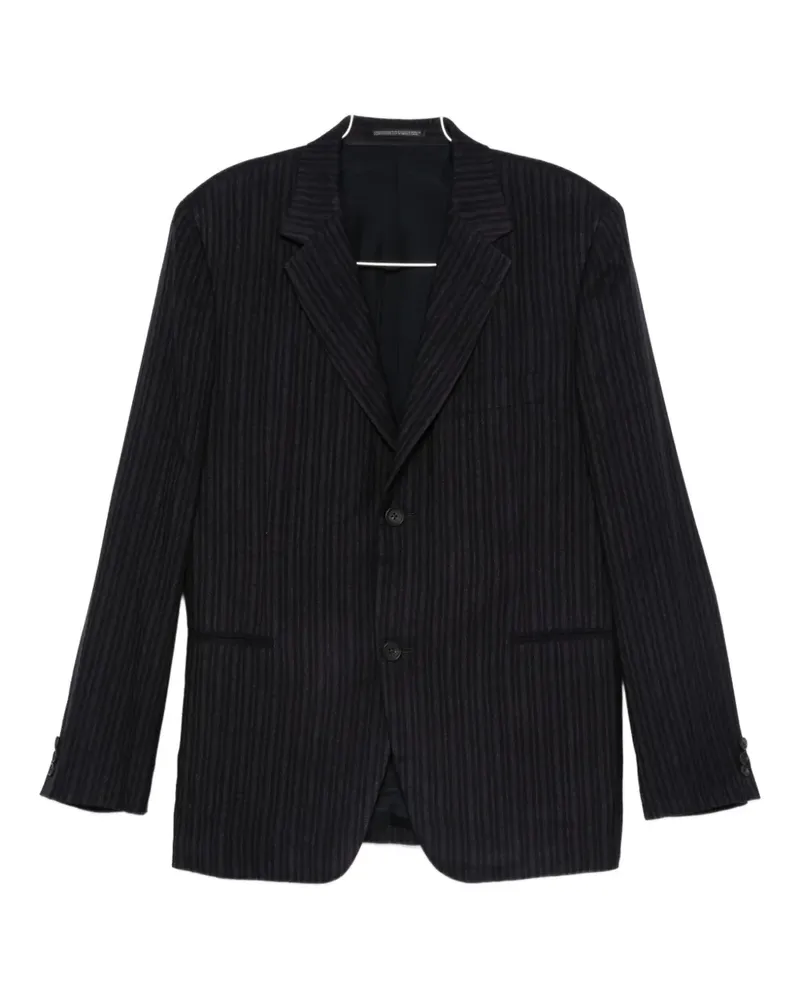 Yohji Yamamoto Gestreiftes Sakko - Schwarz Schwarz