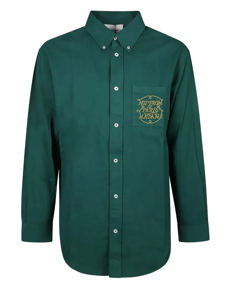 Drôle de Monsieur La Chemise Hemd mit Slogan - Grün Grün